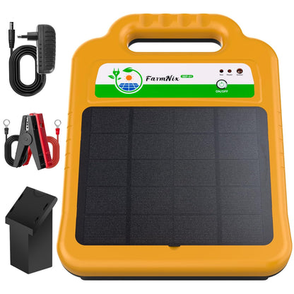 Solar Weidezaungerät für 16 KM Reichweite, 0,2J/8KV Elektrischer Zaunladegerät,