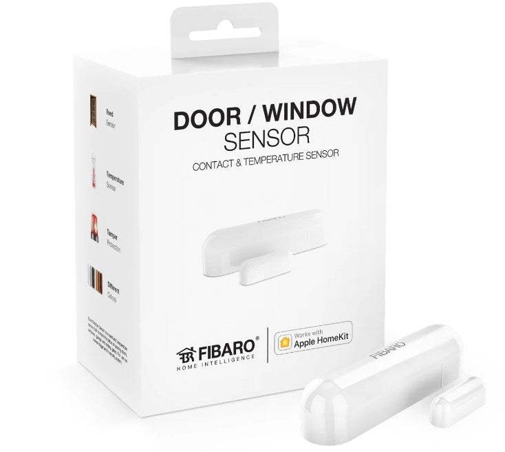 FIBARO HomeKit enabled Door Window Sensor White / iOS Bluetooth Türkontaktsensor mit Temperatursensorr, Schilf Schalter, FGBHDW-002