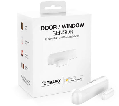 FIBARO HomeKit enabled Door Window Sensor White / iOS Bluetooth Türkontaktsensor mit Temperatursensorr, Schilf Schalter, FGBHDW-002