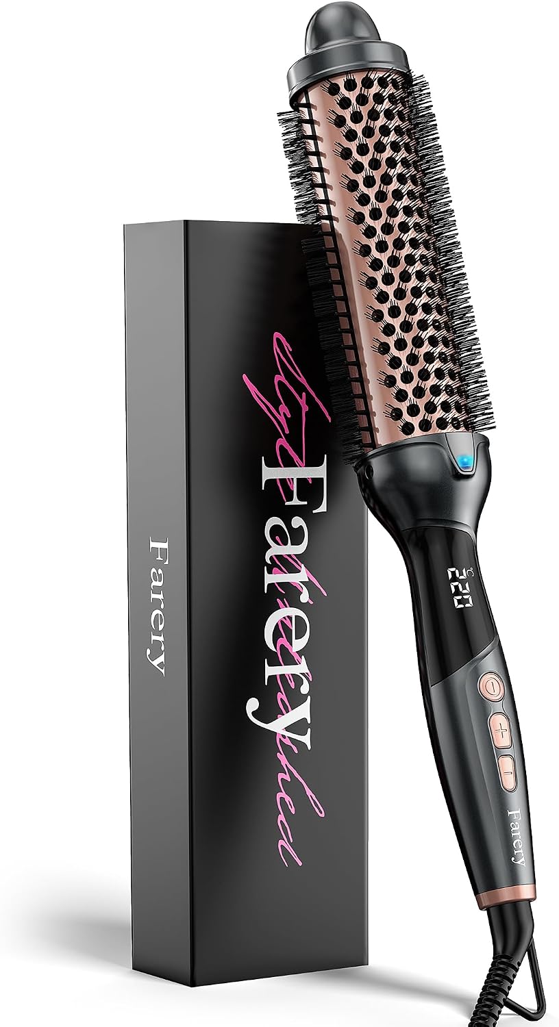Farery Thermobürste, Thermal Brush, 38mm, Keramik-Turmalin-Ionen-Lockenstabbürste