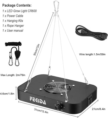 FECiDA 130 Watt LED Pflanzenlampe Dimmbar,12000 Lumen  576 PSC Vollspektrum