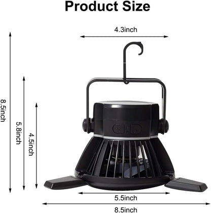 FARYODI Camping Ventilator mit LED Laterne - USB Campingventilator
