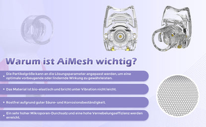 FEELLIFE Inhalationsgerät für Kinder Leiser mesh  Inhalator für Babys Musikfunktion Tragbarer, Leicht & effektiv bei Atemwegserkrankungen 2 Medizinbecher inklusive (Blau)