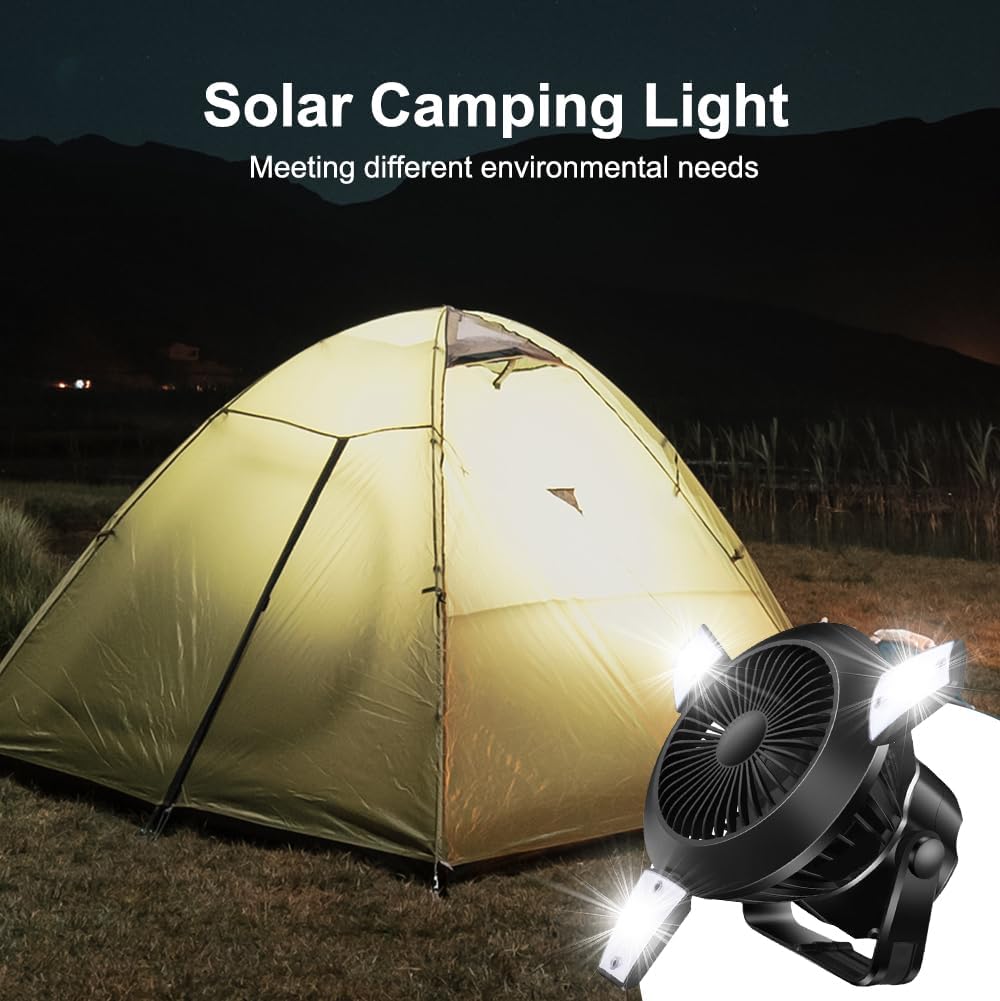 FARYODI Camping Ventilator mit LED Laterne - USB Campingventilator