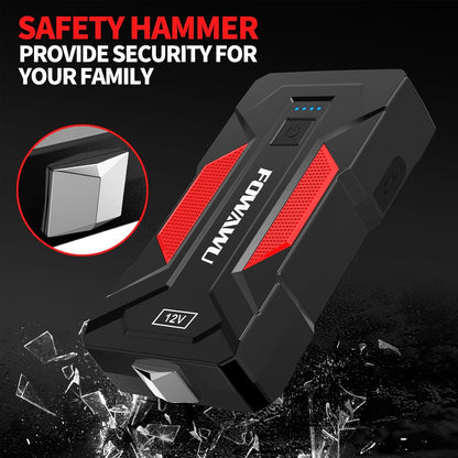 FOWAWU Auto Starthilfe 12 V Powerbank 4000 A 24800 mAh, Booster LED