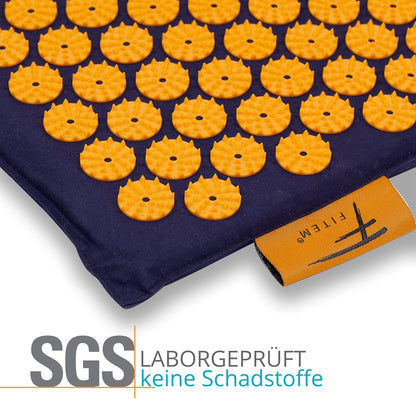 Fitem Akupressur-Set Akupressurmatte Kissen Tasche Massageball (blau-orange)