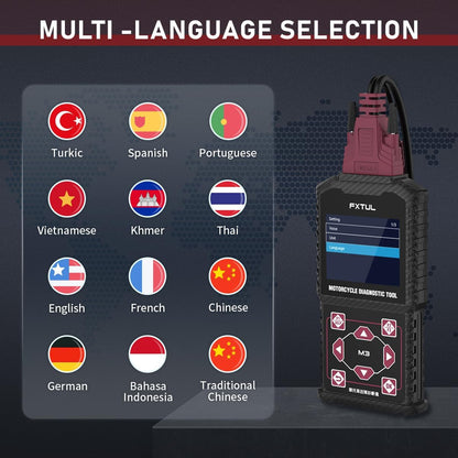 FXTUL M3 Motorrad Diagnosegerät OBD2 Scanner Codeleser für Honda Yamaha Kawasaki 