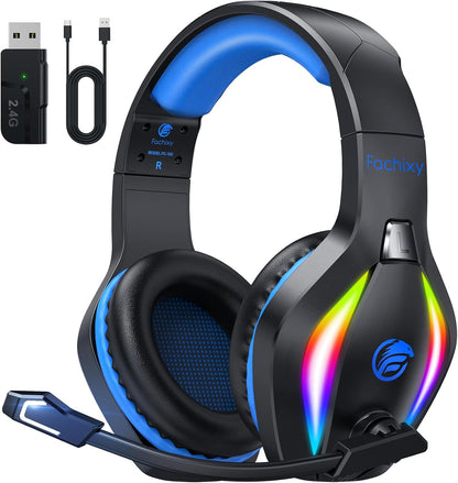 Fachixy FC100 Headset mit Mikrofon, 2,4G Wireless Gaming Headset für PS5,PS4, PC..