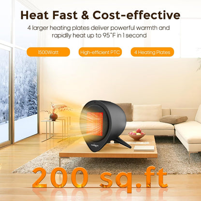 FRAXINUS Heizlüfter, 1500W Energieeffiziente Raumheizung PTC Keramik
