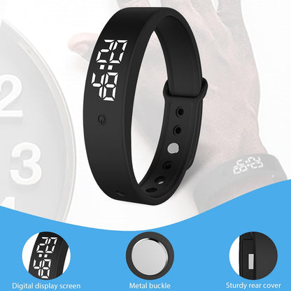 FARYODI Armband Vibrationswecker, Erinnerungswecker, Vibrationsalarm,(groß, schwarz)