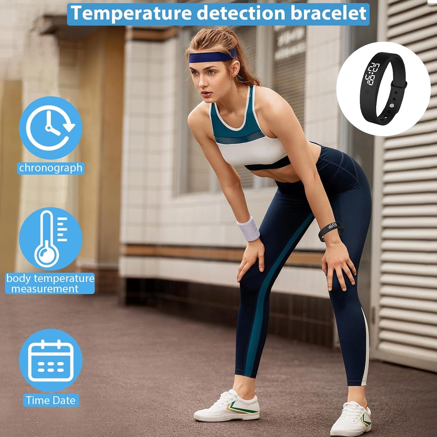 FARYODI Armband Vibrationswecker, Erinnerungswecker, Vibrationsalarm,(groß, schwarz)