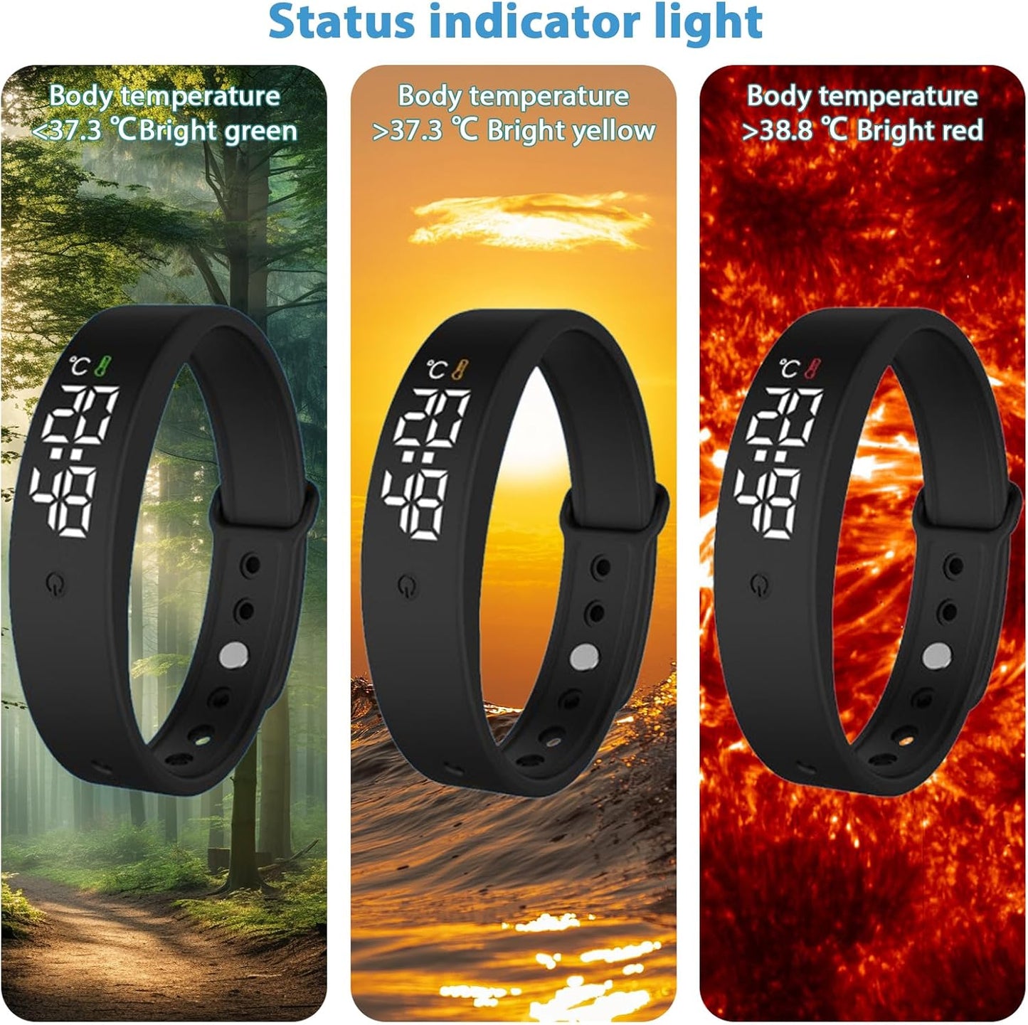 FARYODI Armband Vibrationswecker, Erinnerungswecker, Vibrationsalarm,(groß, schwarz)