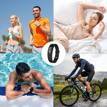 FARYODI Armband Vibrationswecker, Erinnerungswecker, Vibrationsalarm,(groß, schwarz)