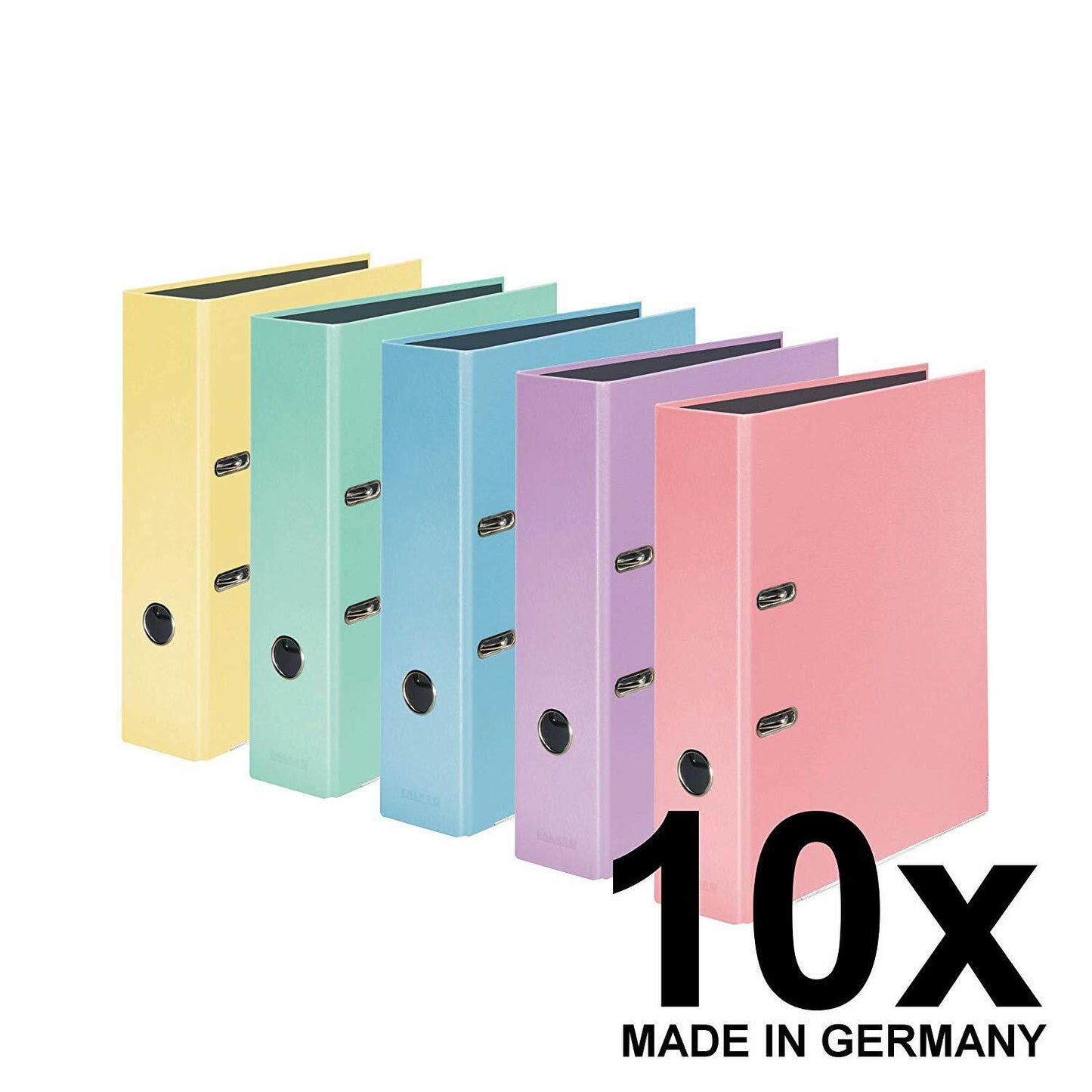 Falken 10er Pack Pastell Color Ordner 8cm DIN A4 Aktenordner Briefordner