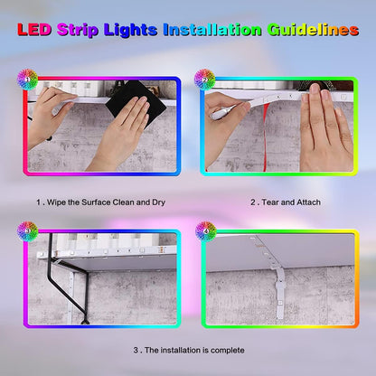 FANYSTD LED-Streifen, 15 m, LED-Streifen, Bluetooth, RGB-Farbwechsel, LED-Lichterkette, 15 m, App-steuerbar, 16 Millionen Farben, Fernbedienung, Synchronisierung mit Musik