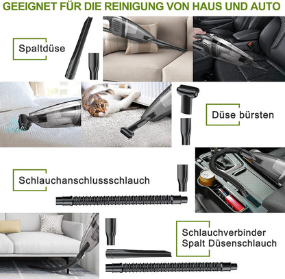 FARSAW Handstaubsauger Akku 8000Pa, Kabellöser mit 120W starkem Motor