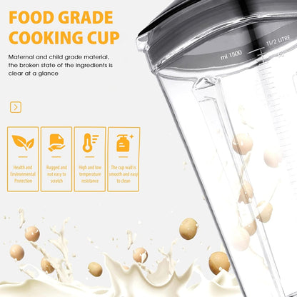 FACAIO Standmixer 2000W, Smoothie Maker, Multifunktion Blender elektrisch, 1,5l 650ml Silber