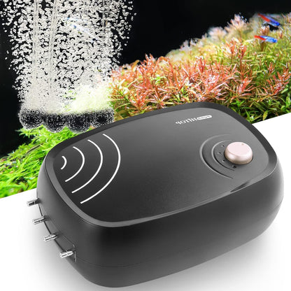 FEDOUR 10W leistungsstarke Aquarium-Luftpumpe,4-Ausgänge 1200L/H