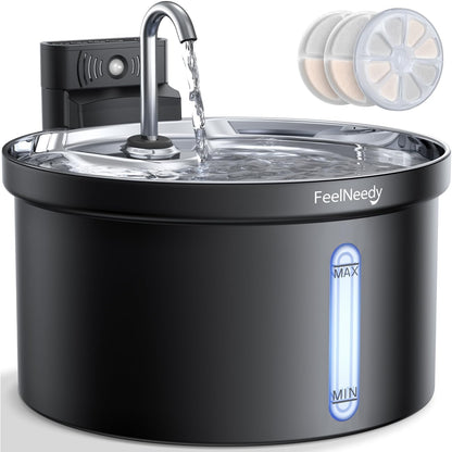 FEELNEEDY  Smart Katzenbrunnen 3,5 l  4000 mAh mit 3 filter Schwarz