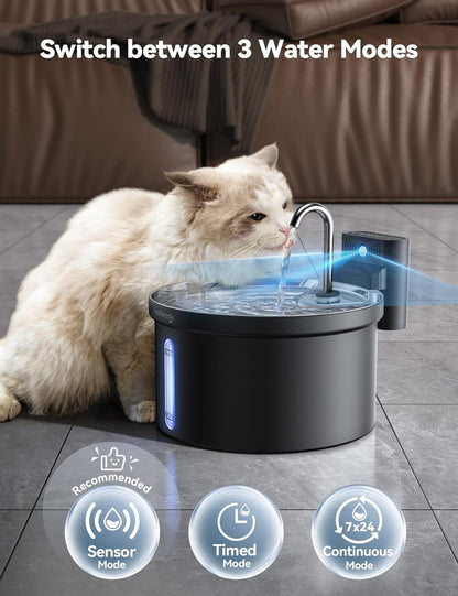 FEELNEEDY  Smart Katzenbrunnen 3,5 l  4000 mAh mit 3 filter Schwarz