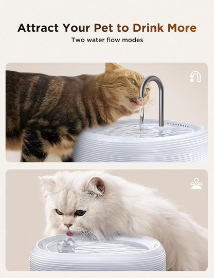FEELNEEDY Katzenbrunnen für Katzen 3,2L Trinkbrunnen,Wasserautomat Weiß
