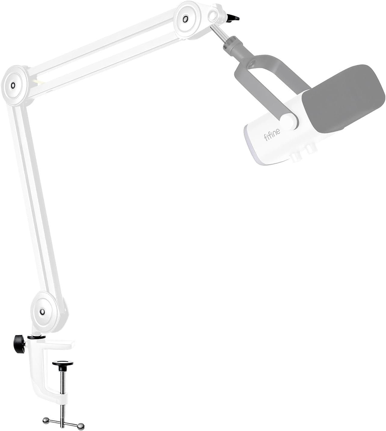 FIFINE Mikrofon Arm, Einstellbarer Mikrofon Ständer, 3/8" bis 5/8" Adapter, Mikrofonclip, DREI Kabelbinder