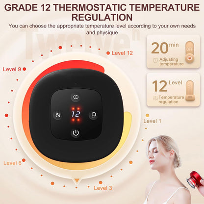 Fanximan Elektrisches Schröpfmassagegerät Schröpftherapie mit 12 Gängen Vakuum Rot