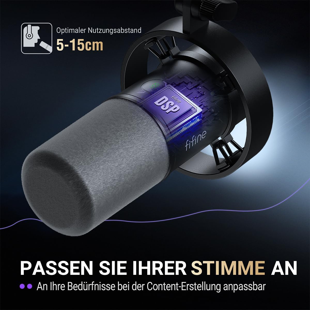 FIFINE K688CT Dynamic Podcast Mikrofon-Set USB/XLR-Mikrofon mit Armmikrofon,Stummschalter