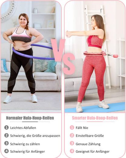 Fivangin Hula Hoop für Erwachsene, Smart Fitnessbänder mit intelligentem Zähler