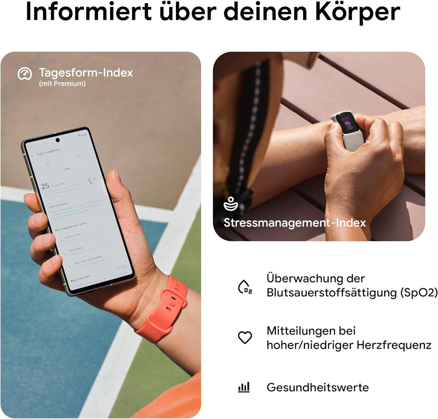 Google Fitbit Charge 6 Aktivitätstracker 7 Tage Akkulaufzeit Wallet + Maps