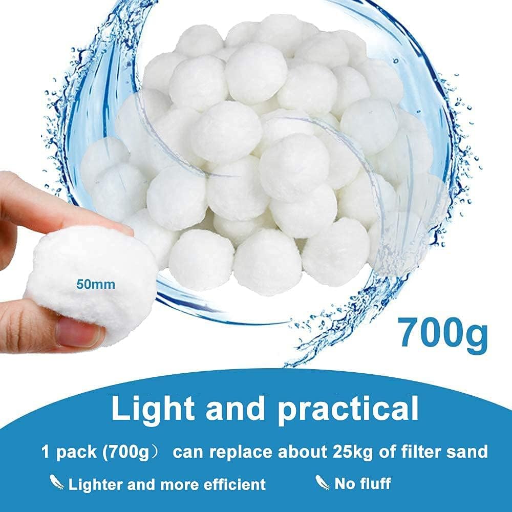 700 g Filterbälle für Sandfilteranlagen, können 25 kg Filtersand ersetzen, geeignet für Poolfilter, Poolfiltersysteme, Poolreinigungszubehör