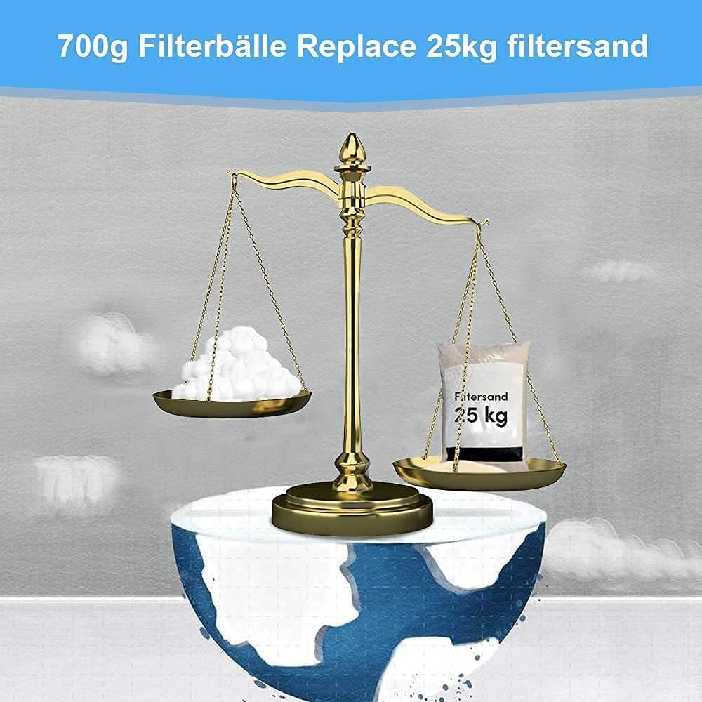 700 g Filterbälle für Sandfilteranlagen, können 25 kg Filtersand ersetzen, geeignet für Poolfilter, Poolfiltersysteme, Poolreinigungszubehör