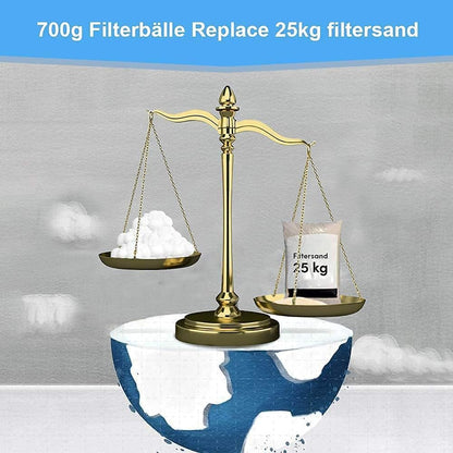 700 g Filterbälle für Sandfilteranlagen, können 25 kg Filtersand ersetzen, geeignet für Poolfilter, Poolfiltersysteme, Poolreinigungszubehör