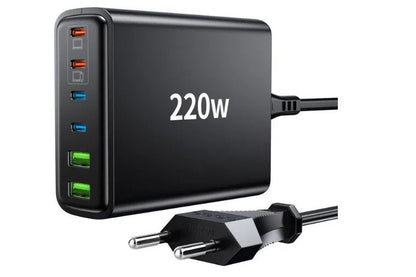 FINIBO 220W USB C Ladegerät Mehrfach: 6 Ports USB Schnellladegerät mod Y1