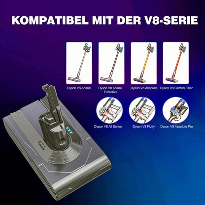 FLYLINKTECH 6000mAh V8 Akku, 21.6V V8 Ersatzakku, Li-ion V8 Akku für Dyson V8....