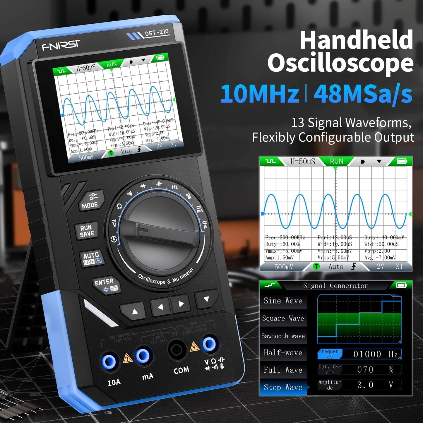FNIRSI DST-210 und DST-201 3-in-1 Digitalmultimeter-Oszilloskop