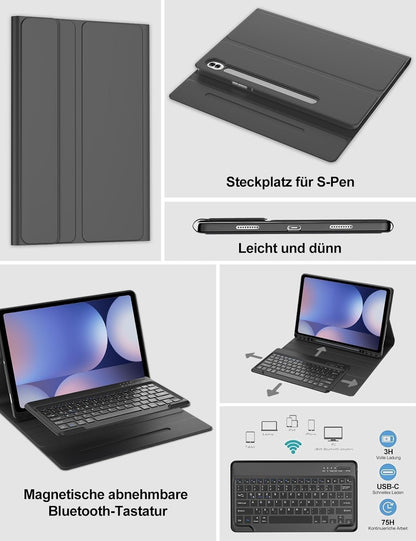 FOGARI Tastatur Hülle 14.6'', Schwarz für Samsung Galaxy Tab S10....