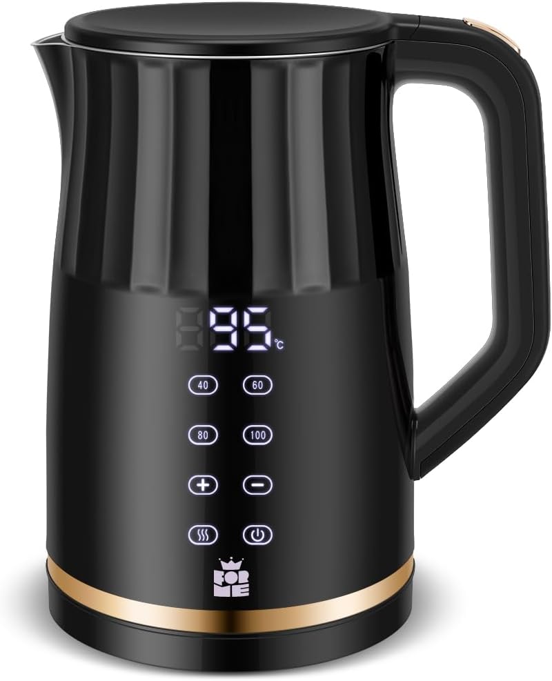 ForMe Edelstahl Wasserkocher 1,7 L avec réglage de la température Temperaturewahl 40-100