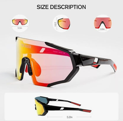 FREE SOLDIER Sportbrille Polaroid Sonnenbrille Herren Fahrradbrille 5 in 1 Taktische