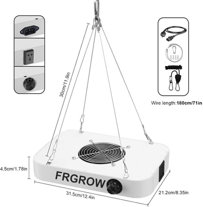 FRGROW  130 Watt LED Pflanzenlampe LED Grow Lampe 576 PSC LEDs [Energieklasse E]