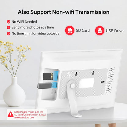 Frameo 10,1 Zoll WiFi Digitaler Bilderrahmen mit 32 GB Speicher, 1280 x 800 IPS Weiß