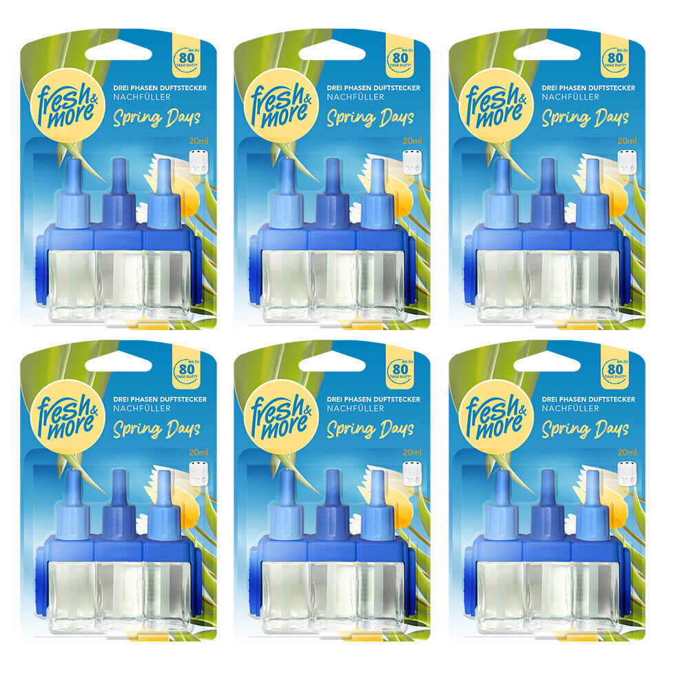 6x Fresh & More Nachfüller Nachfüllflakons Für 3Volution Raumduft (6x20ml) Spring Days