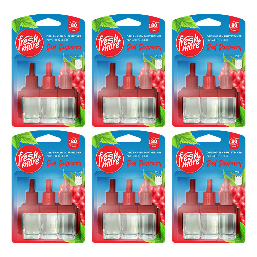 6x Fresh & More Nachfüller Für 3Volution Raumduft (6x20ml) Red Raspberry