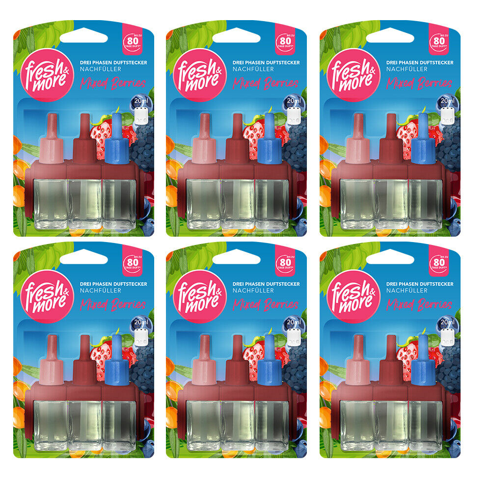 6x Fresh & More Nachfüller Für 3Volution Raumduft (6x20ml) Mix Berries