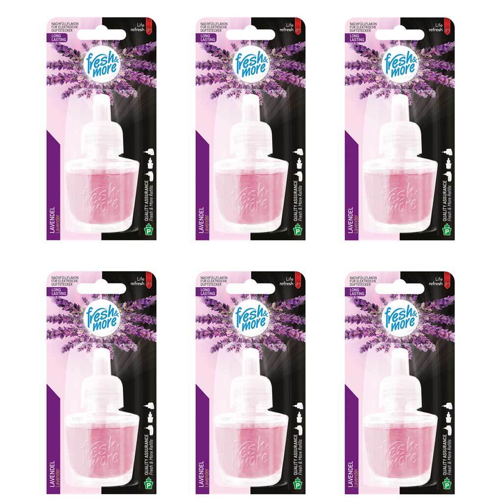 6x Fresh & More Nachfüllflakons Lavendel Für E-Duftstecker 19ml