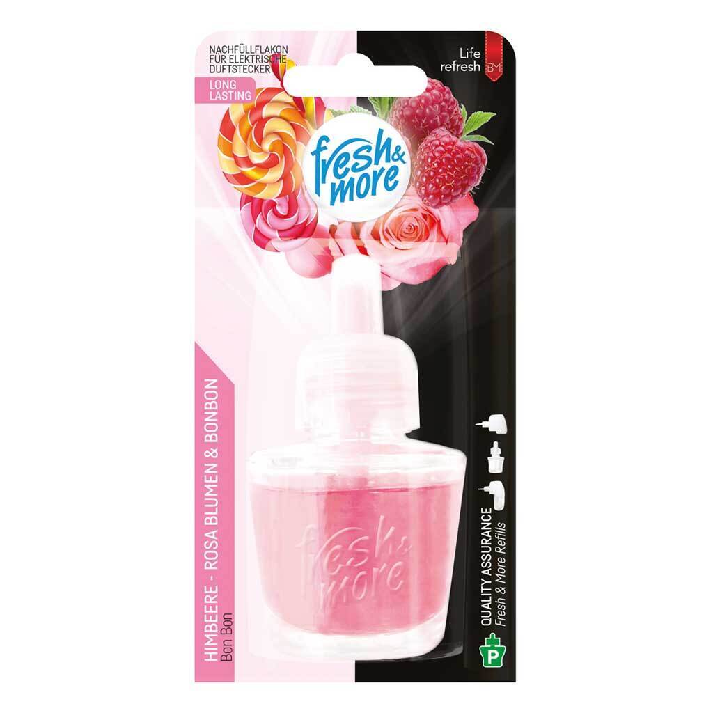 12x Fresh & More Nachfüllflakons 19ml Magic Himbeere-Rose Blumen&Bonbon Für E-Duftstecker