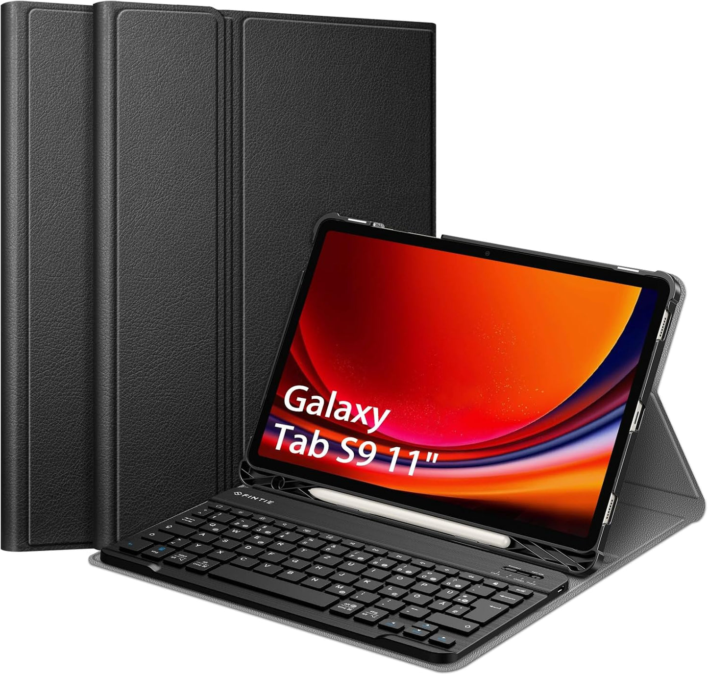 FINTIE Tastatur Hülle für Samsung Galaxy Tab S9 11 Zoll Deutscher  Tastatur, Schwarz