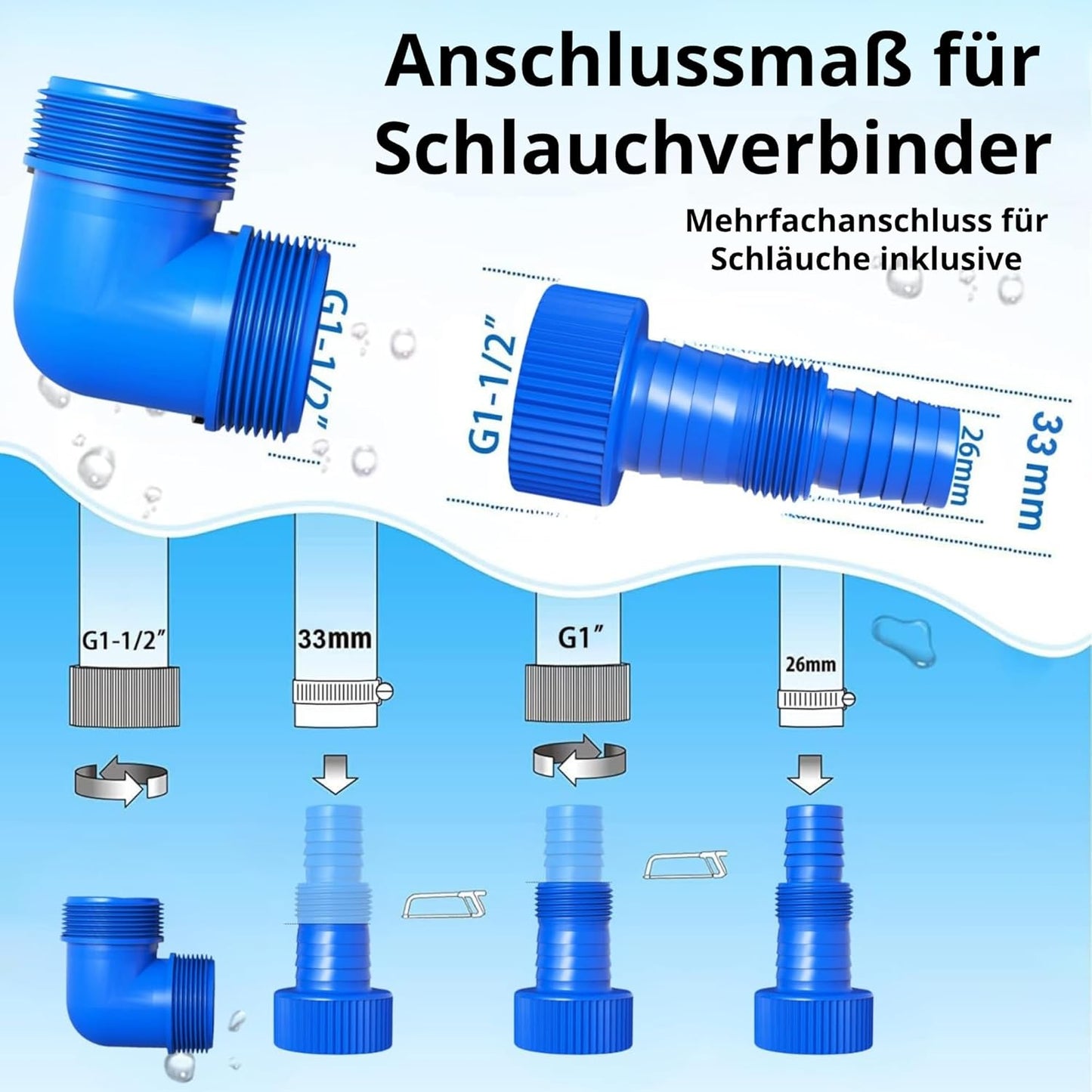 FOTING Schmutzwassertauchpumpe 550 W, 16.000 l/h, Förderhöhe bis 8 m