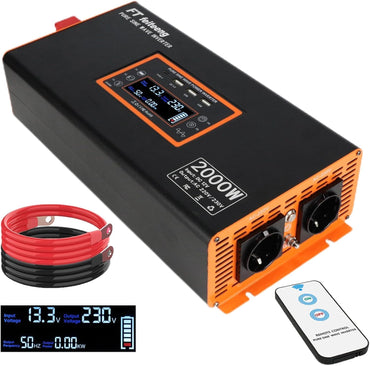 FT feiteeng 2000W/4000W Wechselrichter 12V auf 230V Reiner Sinus,30W USB-C