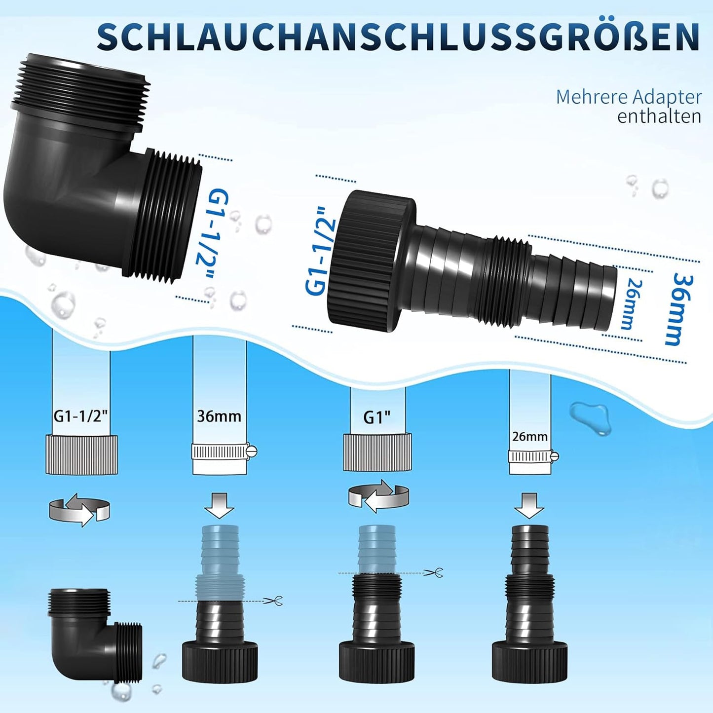 FOTING Schmutzwassertauchpumpe 750 W, 19.500 l/h, Förderhöhe bis 8 m.